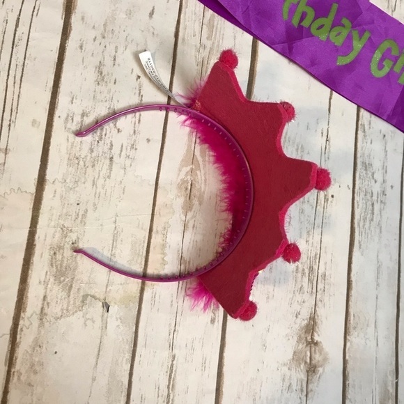 Purple Birthday Girl Sash and Pink Crown Tiara - Picture 5 of 9